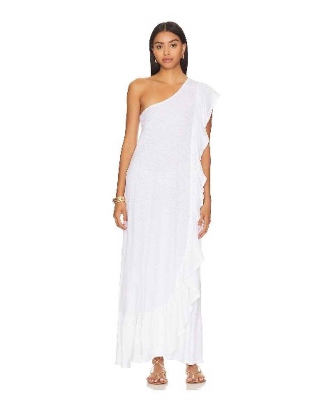 One-Shoulder Elisa XS sold out White Maxi Dress Free People